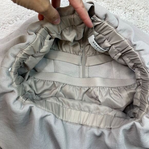 Babaton Romper Size 4 Nude Cropped Off Shoulder Wide Leg Sleeveless Romper Ruffl - Picture 8 of 16